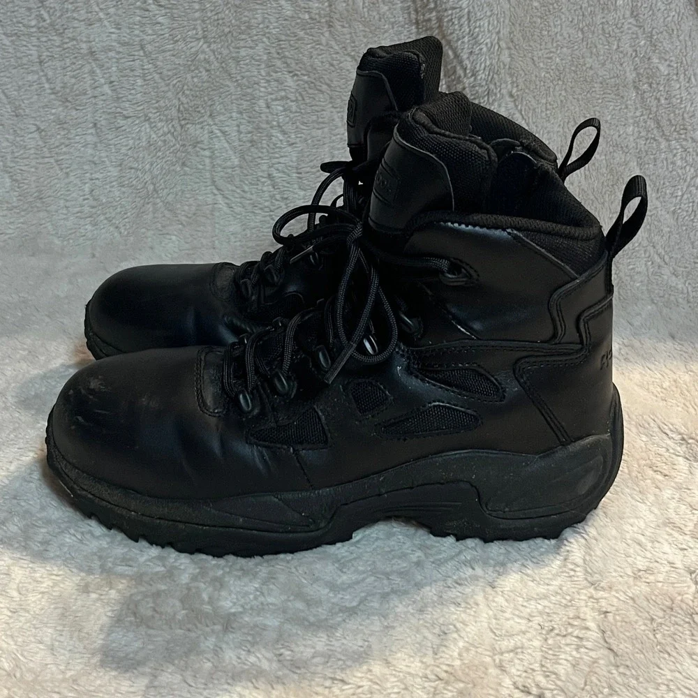 Reebok Rapid Response Tactical Boots Unisex Mens 7W Womens 9W Black WIDE Leather